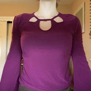 velvet keyhole blouse